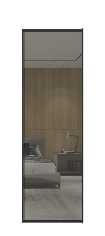 Алюминиевая дверь АЛПЛ040.01 Алюминий Черный Рефлективное серое стекло "Stopsol", калёное Цена 148330  | Volhovec