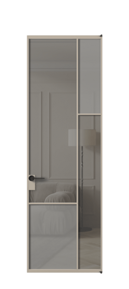 Межкомнатная дверь Mosaic АЛПЛ041.12 Алюминий бисквитный Сатинированное серое стекло, триплекс, 6 мм + Прозрачное серое стекло, триплекс, 6 мм Цена 134161 ₽ | Volhovec