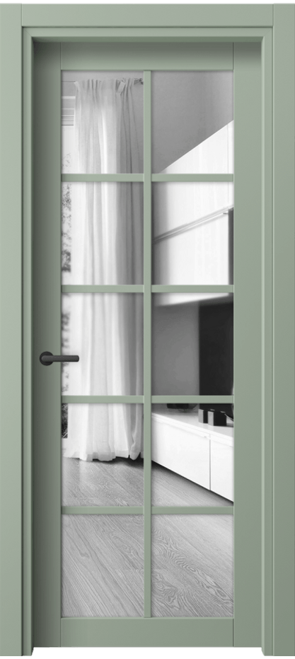 Межкомнатная дверь Neo// 2106 ПЭТ светло-оливковый Двустороннее зеркало, триплекс Цена 29990 ₽ | Volhovec