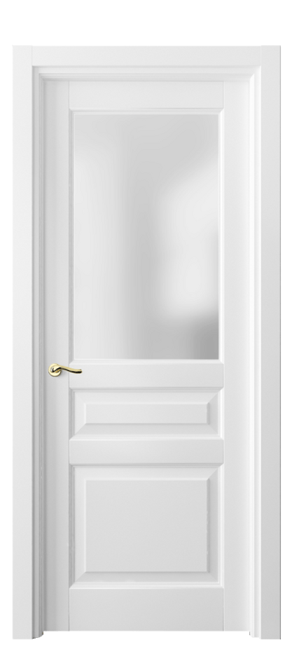 Межкомнатная дверь Лигнум 0710 Матовый белоснежный Сатинированное стекло Цена 104050 ₽ | Volhovec