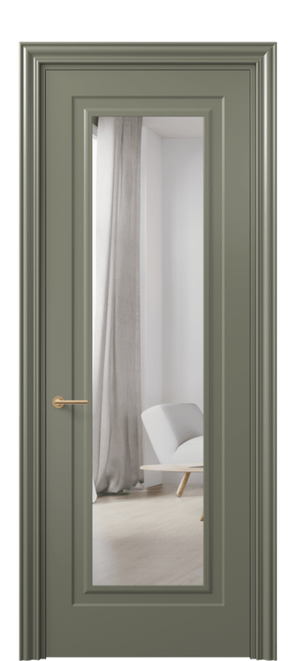 Межкомнатная дверь Mascot 8403 Матовый оливковый тёмный Двустороннее зеркало, триплекс Цена 61400 ₽ | Volhovec