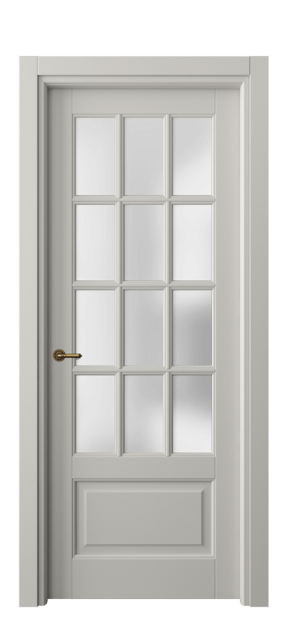 Межкомнатная дверь Тоскана Грильято 6313 Матовый тёплый серый Сатинированное стекло Цена 117490 ₽ | Volhovec