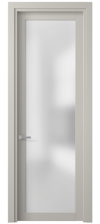 Межкомнатная дверь Planum 2102 Матовый облачно-серый Сатинированное стекло Цена 39900 ₽ | Volhovec