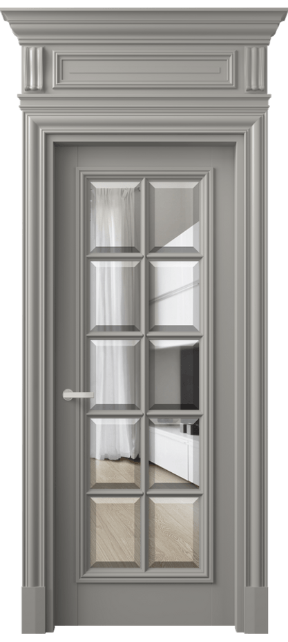 Межкомнатная дверь Antique 7310 Бук нейтральный серый Прозрачное стекло с фацетом Цена 186800 ₽ | Volhovec