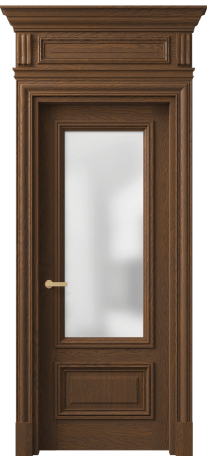 Межкомнатная дверь Антик 7306 Дуб каштановый матовый Сатинированное стекло Цена 277570 ₽ | Volhovec