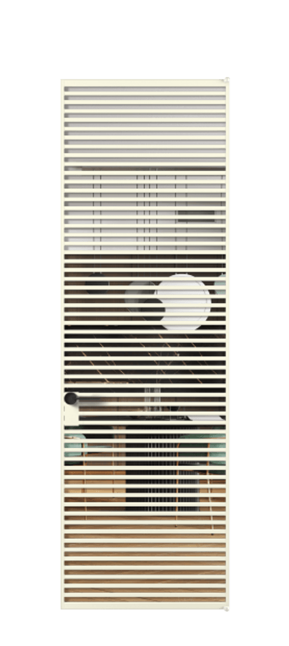 Алюминиевая дверь АЛПЛ040.07 Алюминий молочно-белый Прозрачное стекло "Кристал Вижн", калёное Цена 209880  | Volhovec