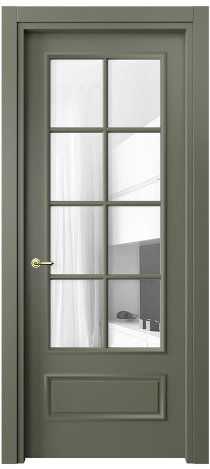 Дверь межкомнатная Paris 8112 Матовый оливковый тёмный Прозрачное стекло, 4 мм Гладкий наличник МОТ Цена 76020 ₽ Наличники уже входят в базовый комплект. Фабрика дверей Волховец 8 (800) 551 43 19 Межкомнатная дверь Paris 8112 Матовый оливковый тёмный Прозрачное стекло, 4 мм Цена 76020 ₽| Volhovec