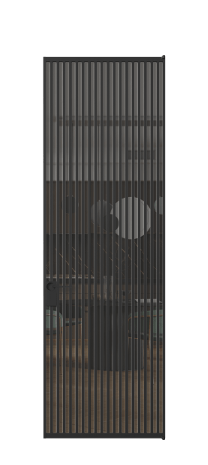 Алюминиевая дверь АЛПЛ040.06 Алюминий Черный Прозрачное серое стекло, триплекс Цена 232860  | Volhovec