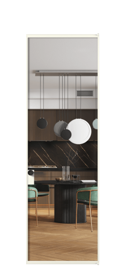 Алюминиевая дверь АЛПЛ040.01 Алюминий жемчужный Прозрачное стекло "Crystal Vision", калёное Цена 146990  | Volhovec