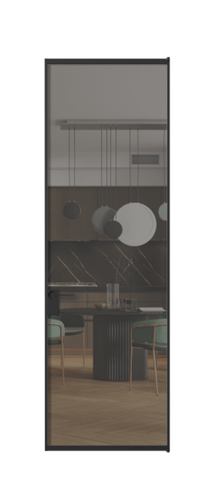 Алюминиевая дверь АЛПЛ040.01 Алюминий Черный Прозрачное серое стекло, триплекс Цена 139930  | Volhovec