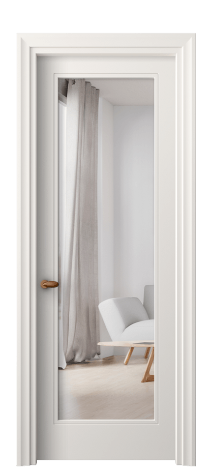 Межкомнатная дверь Esse 8502 Матовый пудровый белый Двустороннее зеркало, триплекс Цена 60731 ₽ | Volhovec