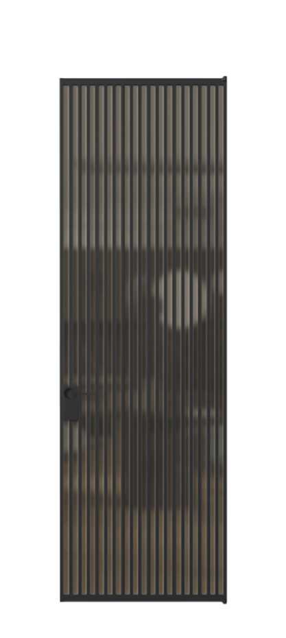 Алюминиевая дверь АЛПЛ040.06 Алюминий Черный Сатинированное бронзовое стекло, триплекс Цена 185470  | Volhovec