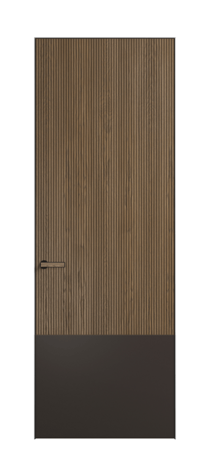 Межкомнатная дверь Velvet 8203 Дуб джутовый матовый - Матовый антрацит. Цена 129290  | Volhovec