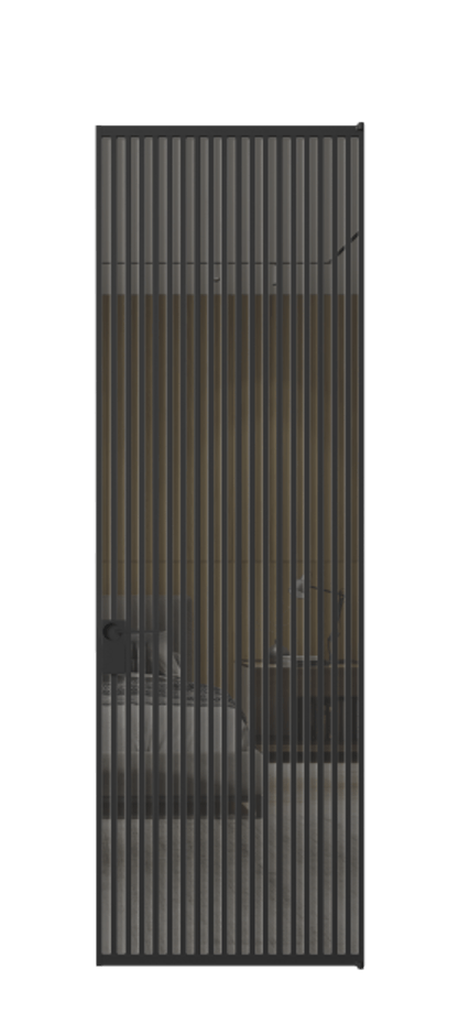 Алюминиевая дверь АЛПЛ040.06 Алюминий Черный Рефлективное серое стекло "Stopsol", калёное Цена 241260  | Volhovec