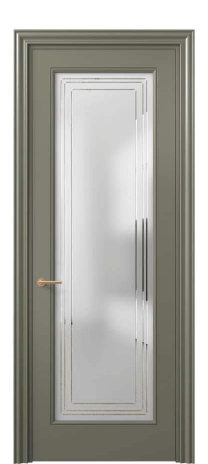 Дверь межкомнатная Mascot 8400 Матовый оливковый тёмный Сатинированное стекло с гравировкой "Грани", триплекс, 7 мм Фигурный наличник МОТ Цена 81480 ₽ Наличники уже входят в базовый комплект. Фабрика дверей Волховец 8 (800) 551 43 19 Межкомнатная дверь Mascot 8400 Матовый оливковый тёмный Сатинированное стекло с гравировкой "Грани", триплекс, 7 мм Цена 81480 ₽ | Volhovec