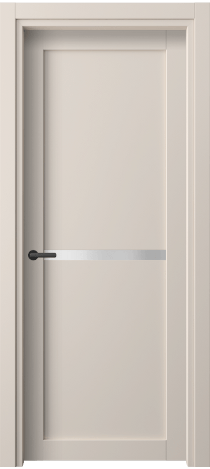 Межкомнатная дверь Нео 2112 ПЭТ пудровый бежевый Сатинированное стекло Цена 32020 ₽ | Volhovec
