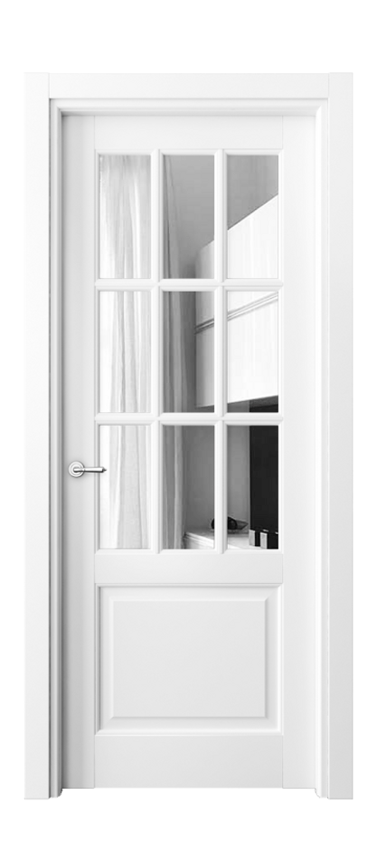 Межкомнатная дверь Тоскана Грильято 6312 Матовый белоснежный Двустороннее зеркало, триплекс Цена 120640 ₽ | Volhovec