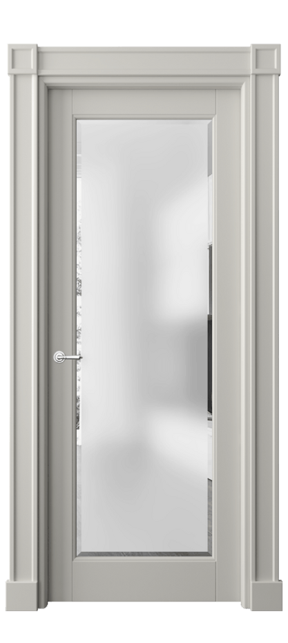 Межкомнатная дверь Toscana Plano 6300 Бук тёплый серый Сатинированное стекло с фацетом Цена 104560 ₽ | Volhovec