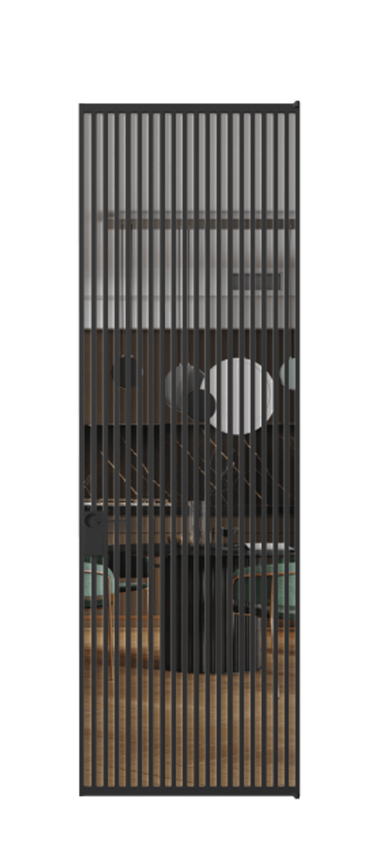 Алюминиевая дверь АЛПЛ040.06 Алюминий Черный Прозрачное стекло "Crystal Vision", калёное Цена 246390  | Volhovec