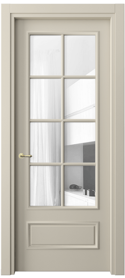 Межкомнатная дверь Paris 8112 Матовый бежево-серый Прозрачное стекло Цена 68020 ₽| Volhovec