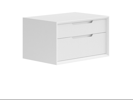 Мебель Тумба подвесная прикроватная Velvet 2 ящика. Цвет Матовый светло-серый. Материал Гладкая эмаль. Коллекция Тумба подвесная прикроватная Velvet 2 ящика. Картинка.