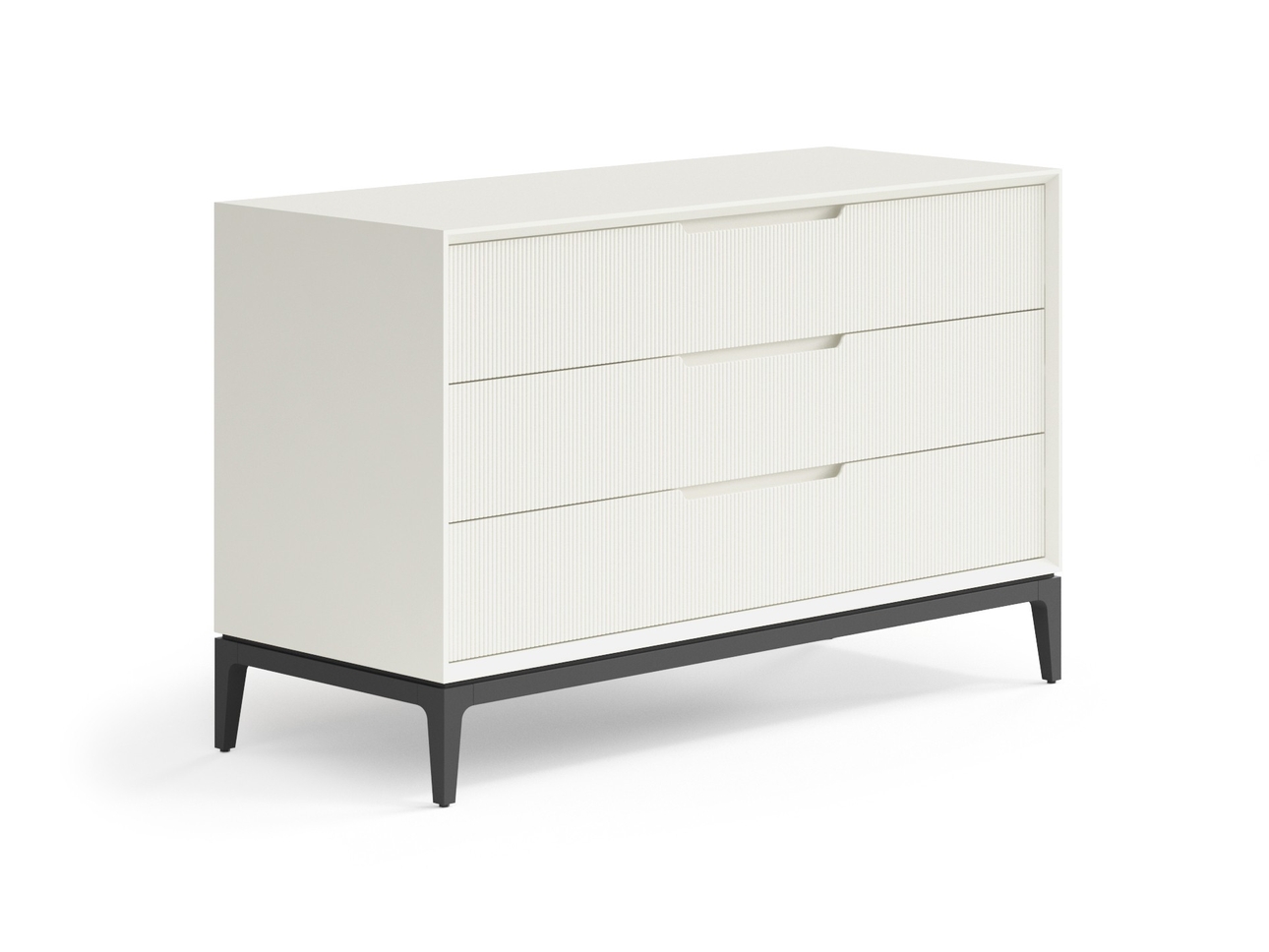 Комод Velvet 3 ящика Матовый молочно-белый