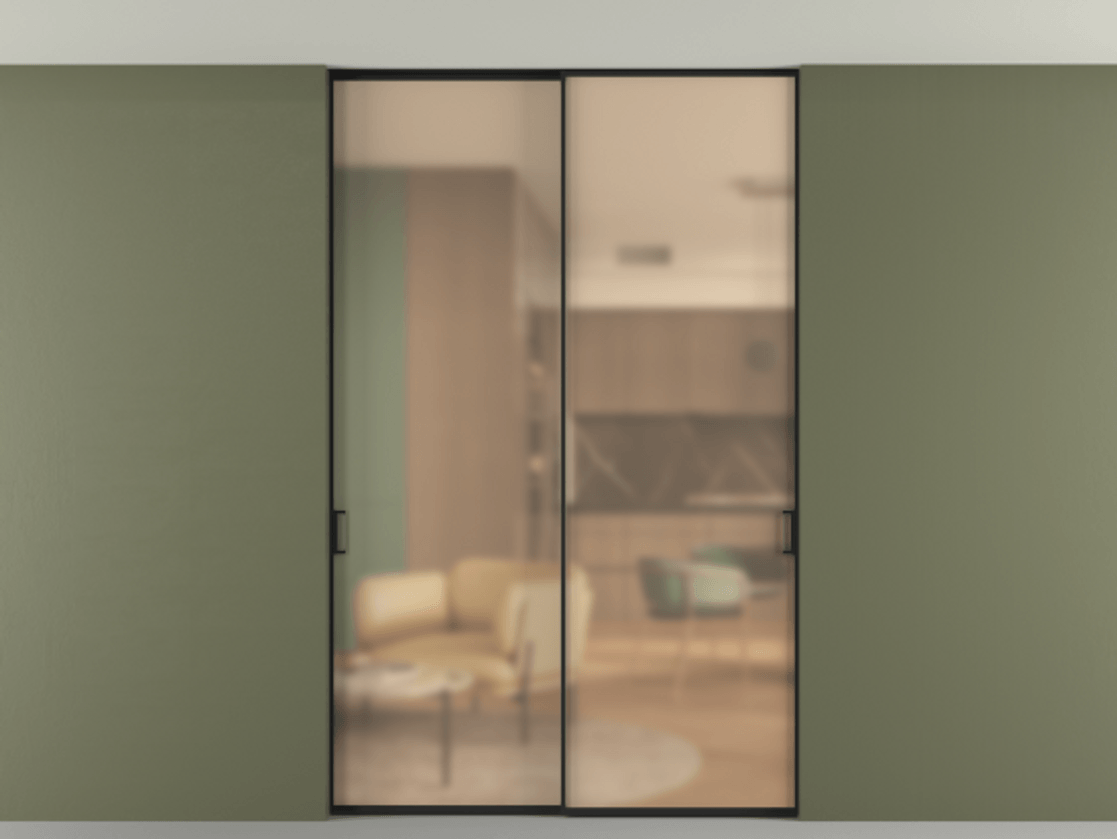 Перегородка Formato внутри проёма скрытое крепление в потолок 2 створки АЛПР 040.01 Алюминий Черный Сатинированное оранжевое стекло, триплекс. Скрытый короб ЧЕР Цена 245380 ₽ 1. Полотно 2 шт. (800/2100 мм)
2. Комплект установки раздвижной системы
3. Базовый комплект фурнитуры
4. Ручка RONDO. Фабрика дверей Волховец 8 (800) 551 43 19 Перегородка Formato внутри проёма скрытое крепление в потолок 2 створки АЛПР 040.01 Алюминий Черный Сатинированное оранжевое стекло, триплекс Цена 245380 ₽ | Volhovec