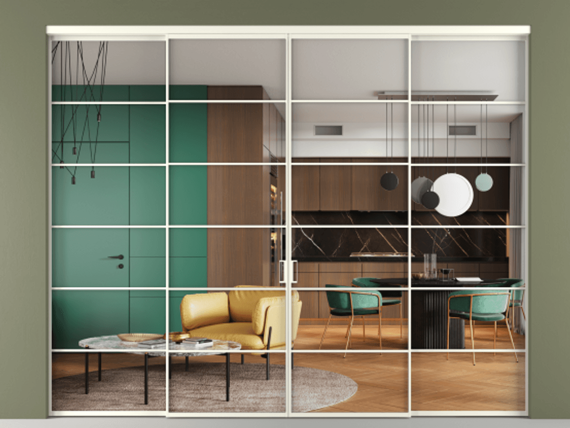 Перегородка Formato внутри проёма четырёхстворчатая #VENDORCODE# #FURNISH# #GLASS# Цена #PRICE# #CURRENCY#  | Volhovec