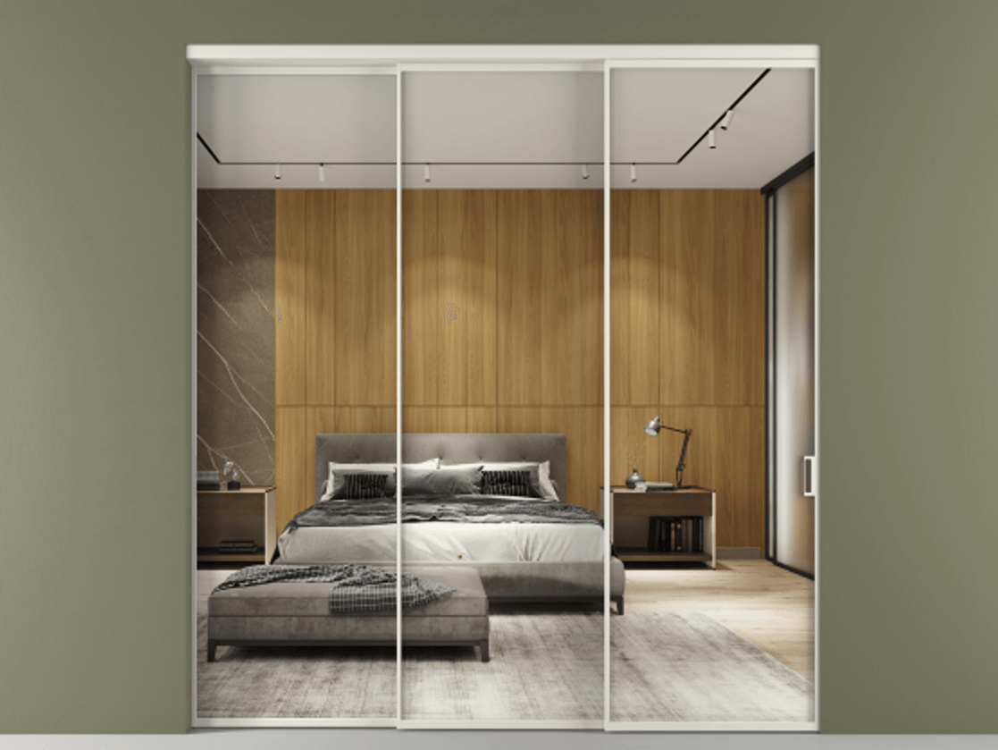 Перегородка Формато внутри проёма 3 створки с синхронным механизмом АЛПР 040.01 Алюминий Белый Двустороннее зеркало, триплекс , триплекс 6 мм. Скрытый короб БЕЛ Цена 331930 ₽ 1. Полотно 3 шт. (800/2100 мм)
2. Комплект установки раздвижной системы
3. Базовый комплект фурнитуры
4. Комплект фурнитуры телескопик синхро-2
5.Ручка Рондо. Фабрика дверей Волховец 8 (800) 551 43 19 Перегородка Формато внутри проёма 3 створки с синхронным механизмом АЛПР 040.01 Алюминий Белый Двустороннее зеркало, триплекс , триплекс 6 мм Цена 331930 ₽ | Volhovec