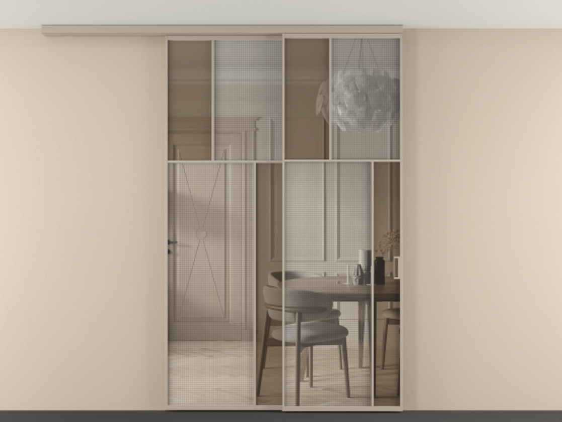 Перегородка Mosaic вдоль стены телескопик синхро-2 #VENDORCODE# #FURNISH# #GLASS# Цена #PRICE# #CURRENCY# | Volhovec