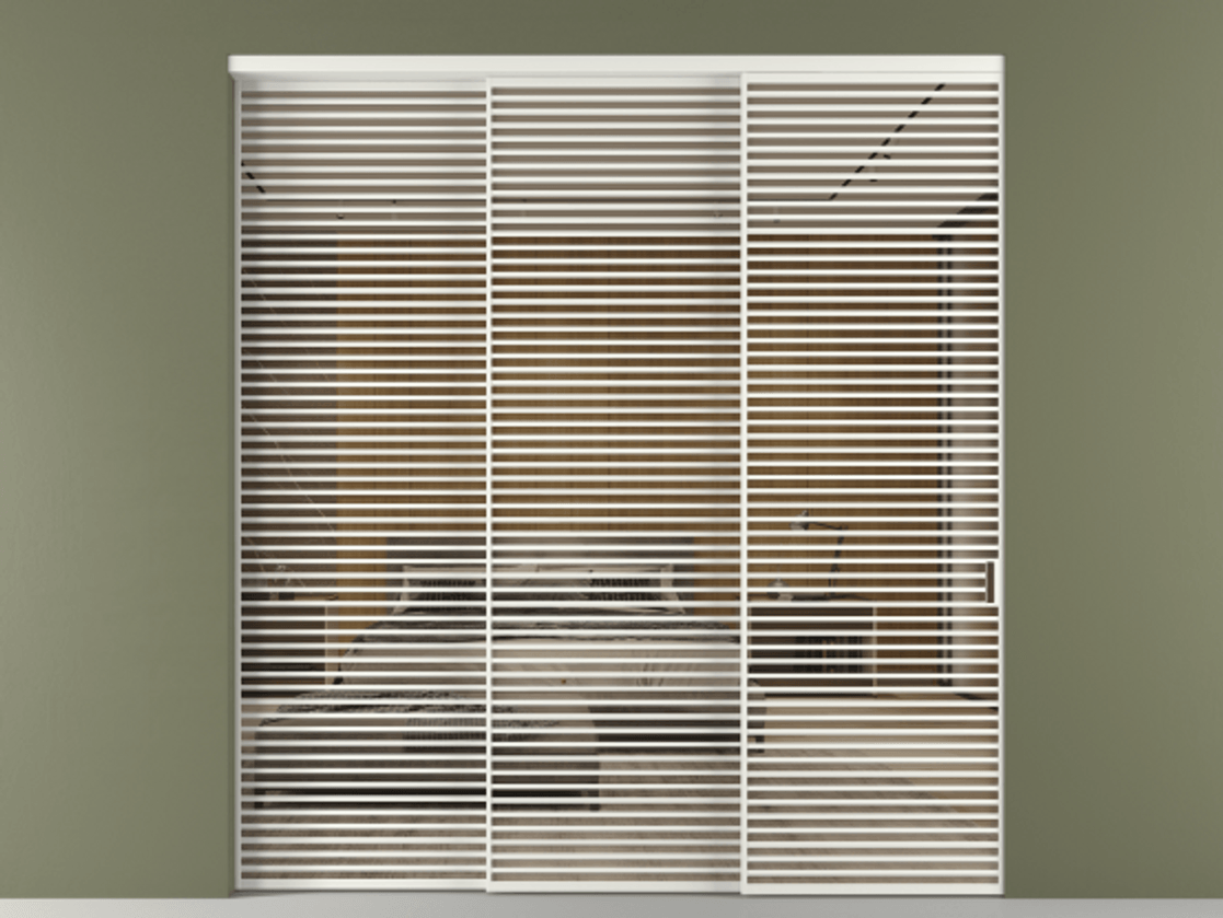 Перегородка Формато внутри проёма 3 створки с синхронным механизмом АЛПР 040.07 Алюминий светло-серый Рефлективное бронзовое стекло "Стопсол", калёное. Цена 628890 ₽ 1. Полотно 3 шт. (800/2100 мм)
2. Комплект установки раздвижной системы
3. Базовый комплект фурнитуры
4. Комплект фурнитуры телескопик синхро-2
5.Ручка Рондо. Фабрика дверей Волховец 8 (800) 551 43 19 Перегородка Формато внутри проёма 3 створки с синхронным механизмом АЛПР 040.07 Алюминий светло-серый Рефлективное бронзовое стекло "Стопсол", калёное Цена 628890 ₽ | Volhovec