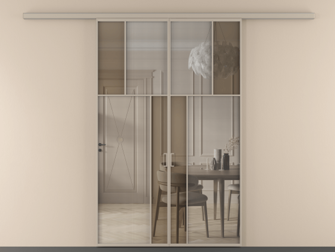 Перегородка Mosaic вдоль стены двустворчатая #VENDORCODE# #FURNISH# #GLASS# Цена #PRICE# #CURRENCY# | Volhovec