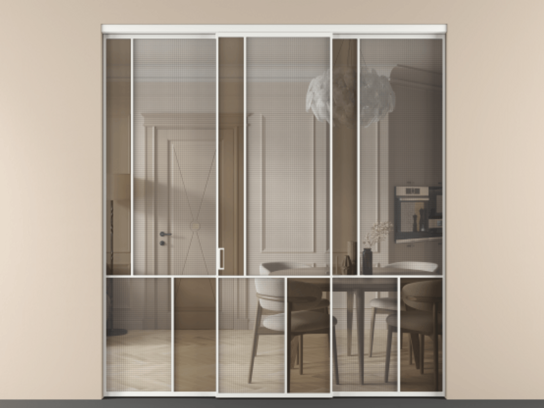Перегородка Mosaic внутри проема трёхстворчатая #VENDORCODE# #FURNISH# #GLASS# Цена #PRICE# #CURRENCY# | Volhovec