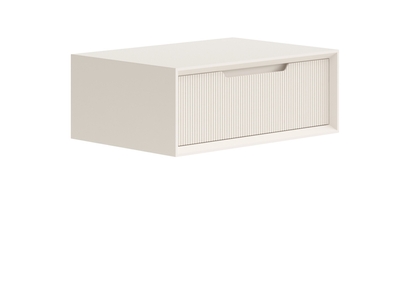 Мебель Тумба подвесная прикроватная Velvet 1 ящик. Цвет Матовый бежево-серый. Материал Гладкая эмаль. Коллекция Тумба подвесная прикроватная Velvet 1 ящик. Картинка.