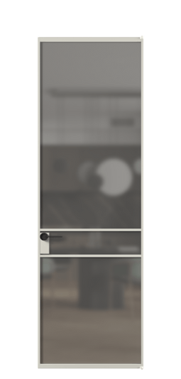 Дверь межкомнатная АЛПЛ040.02 АТСР Серый сатин триплекс. Цвет Алюминий тёплый серый. Материал Алюминий в эмали. Коллекция Formato. Картинка.