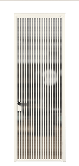 Дверь межкомнатная АЛПЛ040.06 АПБЛ MS. Цвет Алюминий пудровый белый. Материал Алюминий в эмали. Коллекция Formato. Картинка.