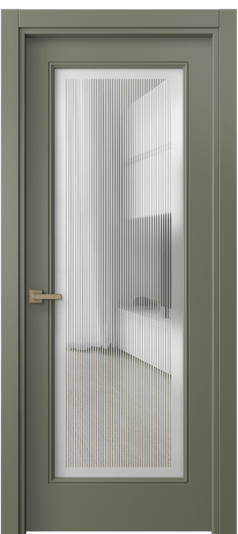 Дверь межкомнатная 8300 МОТ. Цвет Матовый оливковый тёмный. Материал Гладкая эмаль. Коллекция Линия. Картинка.