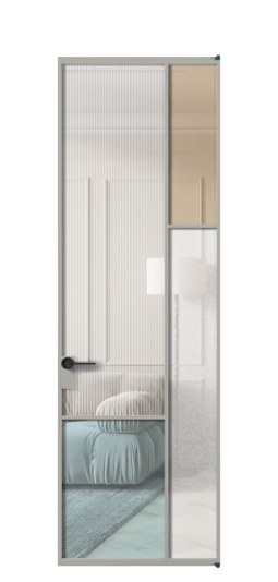 Межкомнатная дверь АЛПЛ041.12 АНСР4 стекла. Цвет Алюминий нейтральный серый. Материал Алюминий в эмали. Коллекция Mosaic. Фото. Дверь межкомнатная АЛПЛ041.12 АНСР4 стекла. Цвет Алюминий нейтральный серый. Материал Алюминий в эмали. Коллекция Mosaic. Картинка.