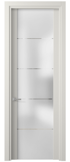 Дверь межкомнатная 4114 СТБЛ ГРА. Цвет Софт-тач белоснежный. Материал Полипропилен. Коллекция Planum. Картинка.