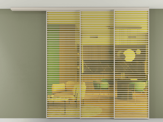 Алюминевая перегородка АЛПР 040.07_АСБЖ_ПРОЗ ЖЕЛ_new. Цвет Алюминий светло-бежевый. Материал Алюминий в эмали. Коллекция Перегородка Formato вдоль стены на потолок 3 створки с синхронным механизмом. Фото. Алюминевая перегородка АЛПР 040.07_АСБЖ_ПРОЗ ЖЕЛ_new. Цвет Алюминий светло-бежевый. Материал Алюминий в эмали. Коллекция Перегородка Formato вдоль стены на потолок 3 створки с синхронным механизмом. Картинка.