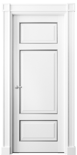 Дверь межкомнатная 6307 ББЛС. Цвет Бук белоснежный с серебром. Материал  Массив бука эмаль с патиной. Коллекция Toscana Plano. Картинка.