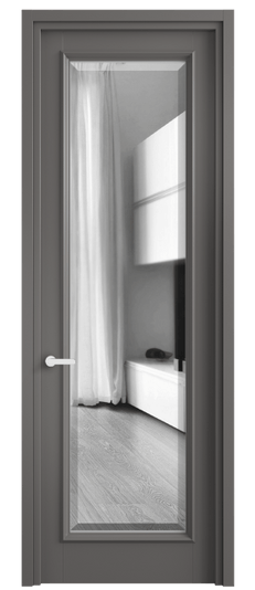 Дверь межкомнатная 6702 МКЛС ЗЕР ФАЦ. Цвет Матовый классический серый. Материал Гладкая эмаль. Коллекция Шарм. Картинка.