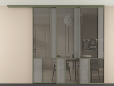 Перегородка Mosaic вдоль стены телескопик синхро 3