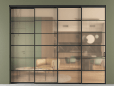 Перегородка Formato внутри проёма 4 створки с синхронным механизмом