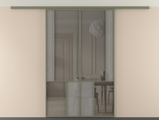 Перегородка Mosaic вдоль стены на потолок двустворчатая