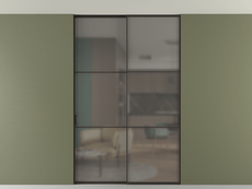 Перегородка Formato внутри проёма скрытое крепление в потолок 2 створки