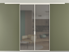 Перегородка Formato вдоль стены на потолок двустворчатая