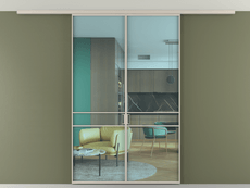 Перегородка Formato вдоль стены на потолок 2 створки