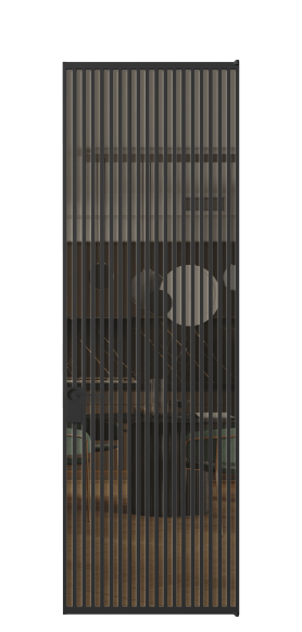 Дверь межкомнатная АЛПЛ040.07 Бронза триплекс ЧЕР. Цвет Алюминий Черный. Материал Алюминий. Коллекция Формато. Картинка.