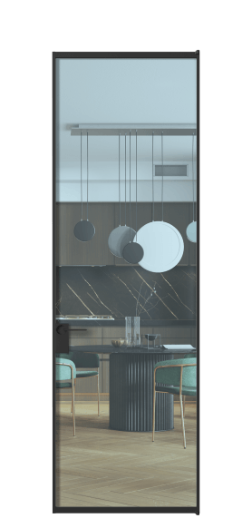 Дверь межкомнатная АЛПЛ040.01 ПРОЗ ГОЛ ЧЕР. Цвет Алюминий Черный. Материал Алюминий. Коллекция Формато. Картинка.